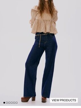 H&M BLEECKER HIGH RISE WIDE LEG JEANS